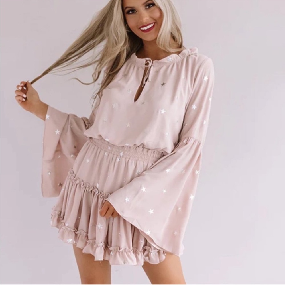 Buddy Love Pink Ruffled Babydoll Dress